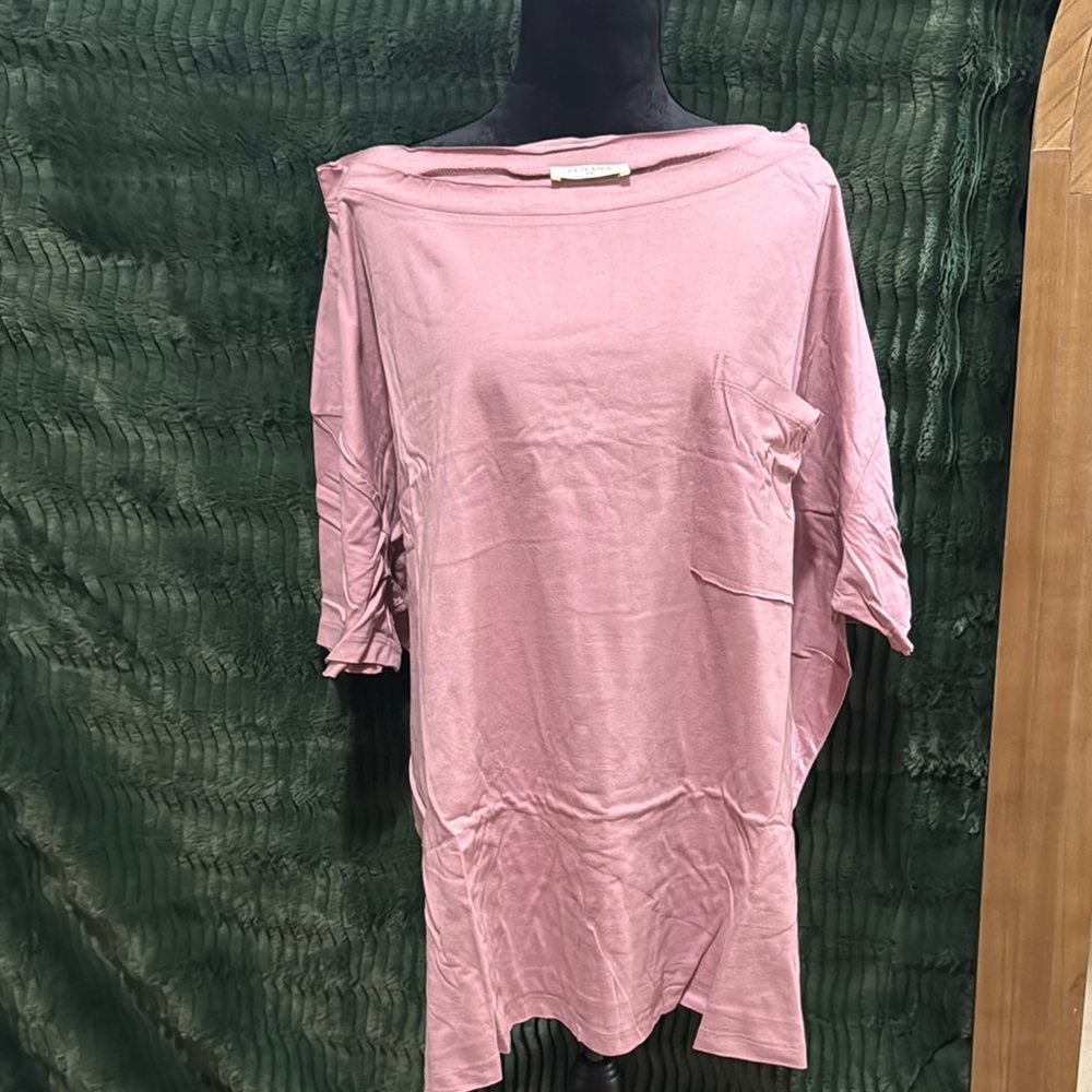 Zenana Outfitters Soft Pink 3/4 Sleeve Oversized Tunic